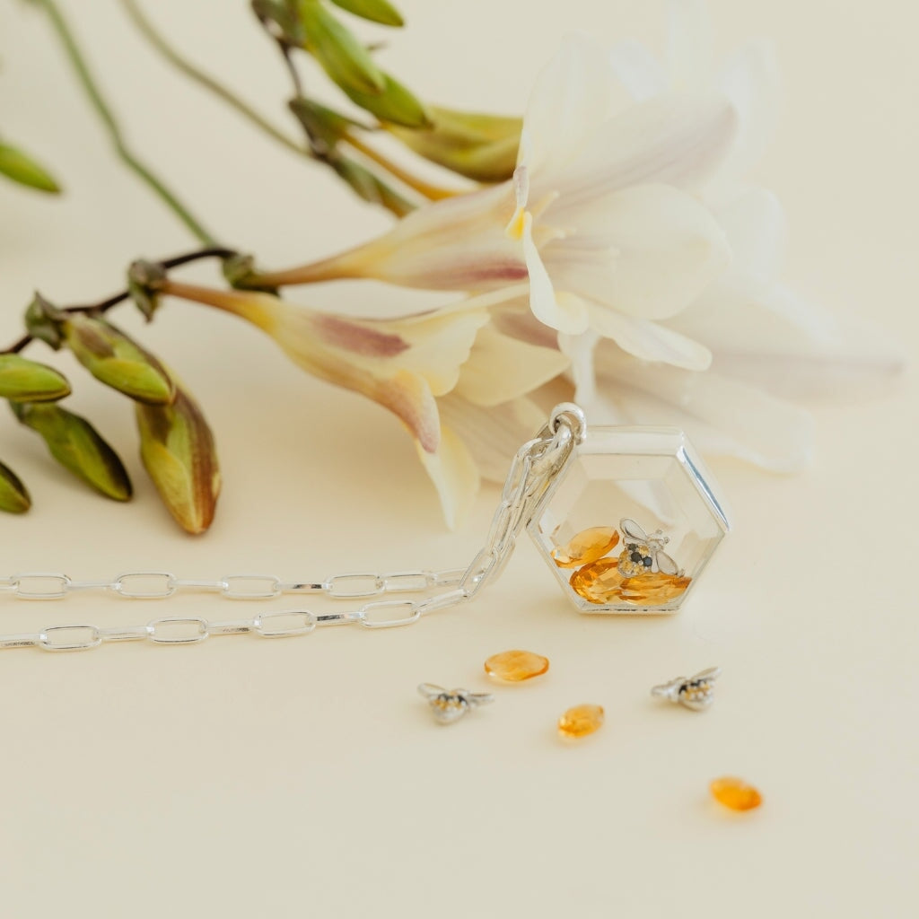 Medium Hexagon Silver Locket | New | Stow Lockets