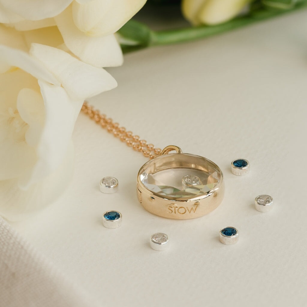 Aquamarine CZ- Courage | Charms | Stow Lockets