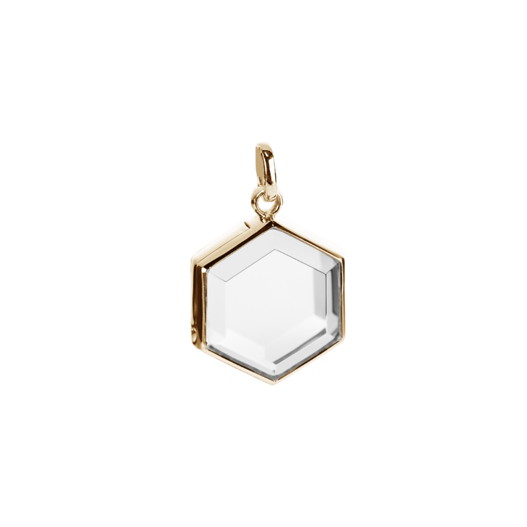 Medium Hexagon Gold Locket | Lockets | Stow Lockets