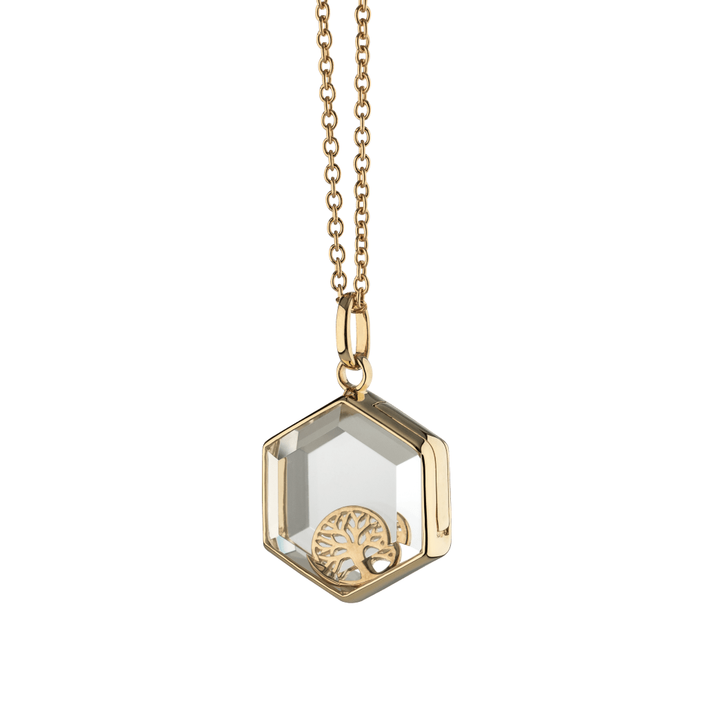 Medium Hexagon Gold Locket | Lockets | Stow Lockets