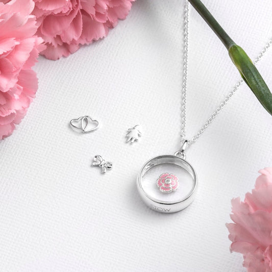 Stow Lockets Carnation Silver Stowaway Girl
