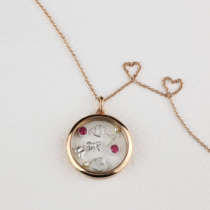 Stow Lockets 28mm classic rose gold locket necklace
