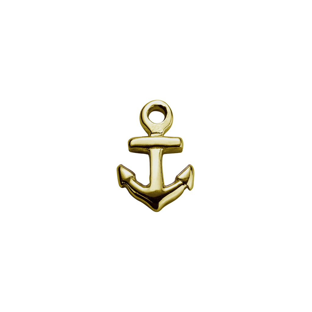 Stow Lockets 9ct Gold Anchor - Strength charm