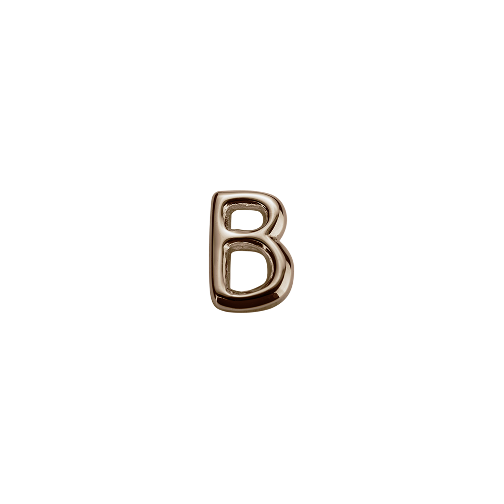 Stow Lockets solid Rose Gold B letter charm