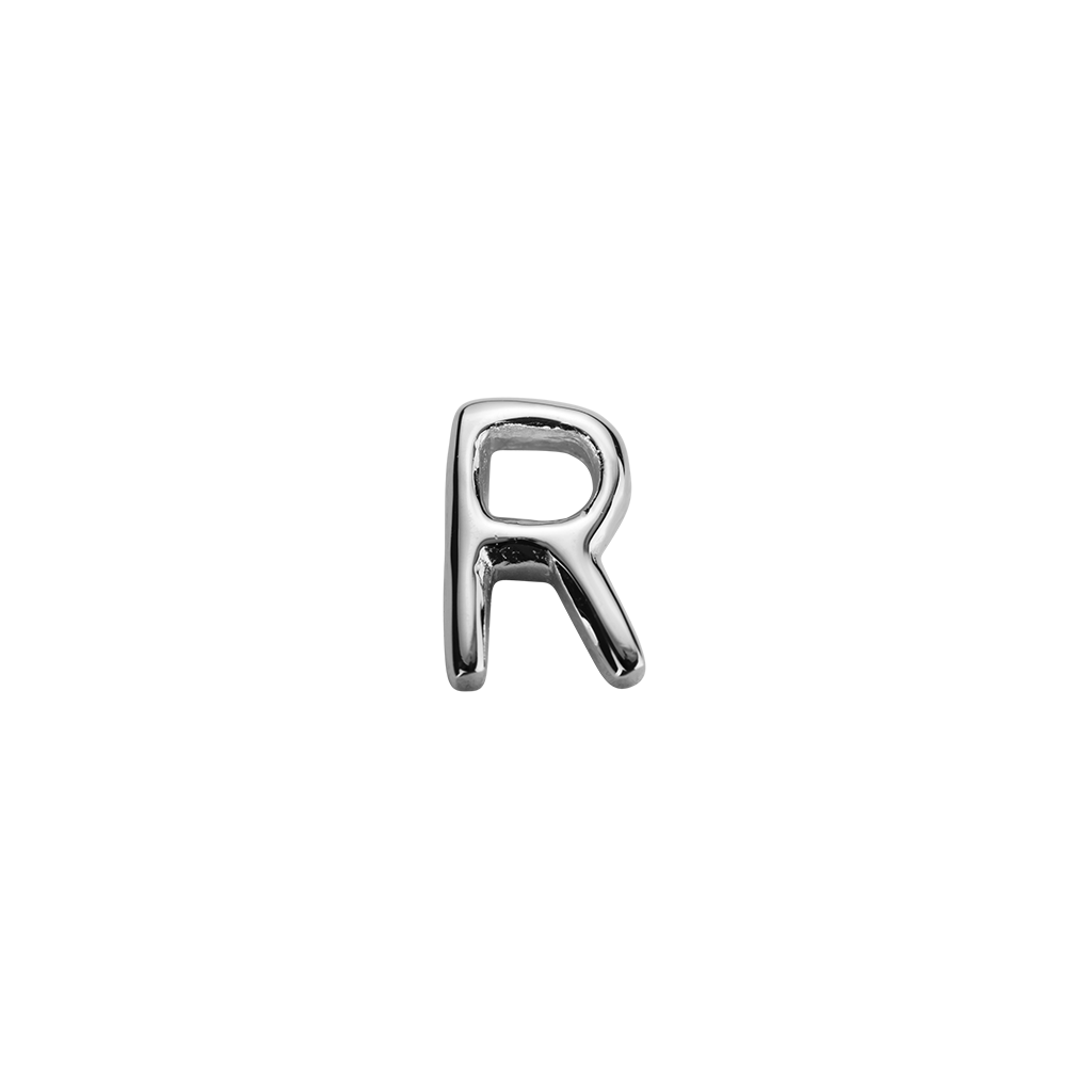 Stow Lockets sterling silver R silver letter charm