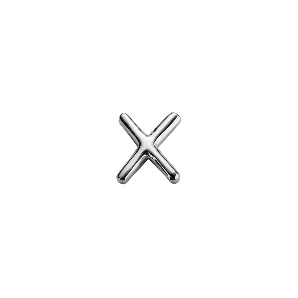 Stow Lockets sterling silver X silver letter charm