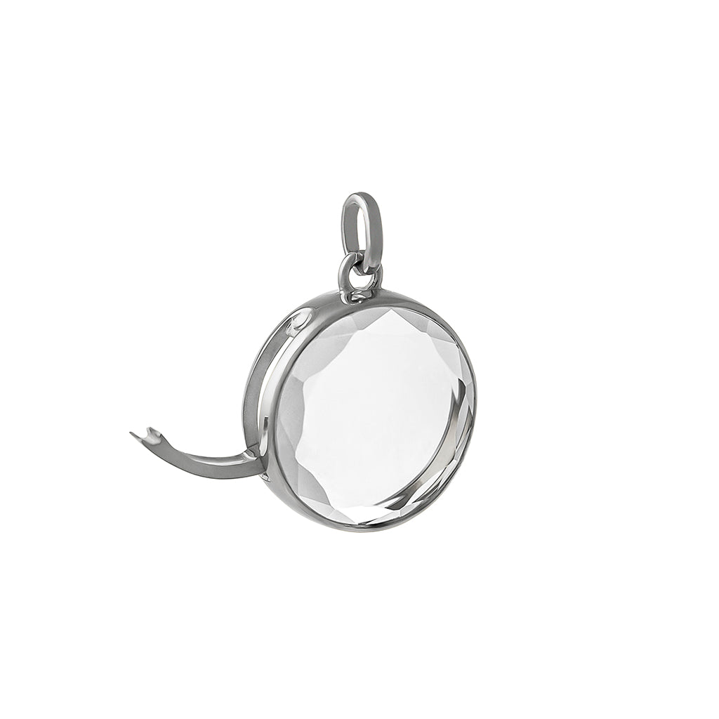 Medium Faceted Silver Locket | Lockets Floating Lockets | Stow Lockets