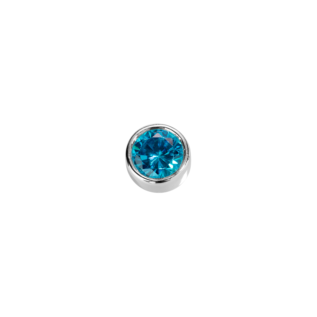 Stow Lockets sterling silver Friendship - Blue Topaz CZ charm