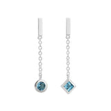 Friendship Drop earrings featuring blue topaz