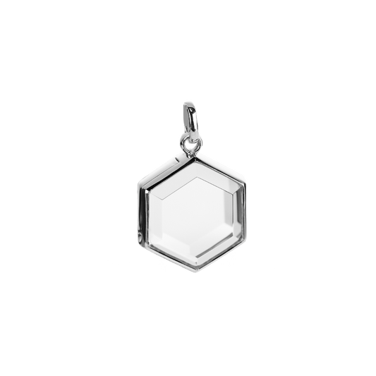 Medium Hexagon Silver Locket | New | Stow Lockets
