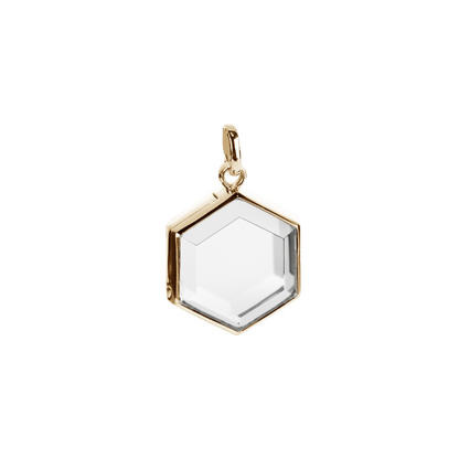 Medium Hexagon Gold Locket | Lockets | Stow Lockets