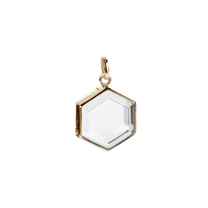 Medium Hexagon Gold Locket | Lockets | Stow Lockets