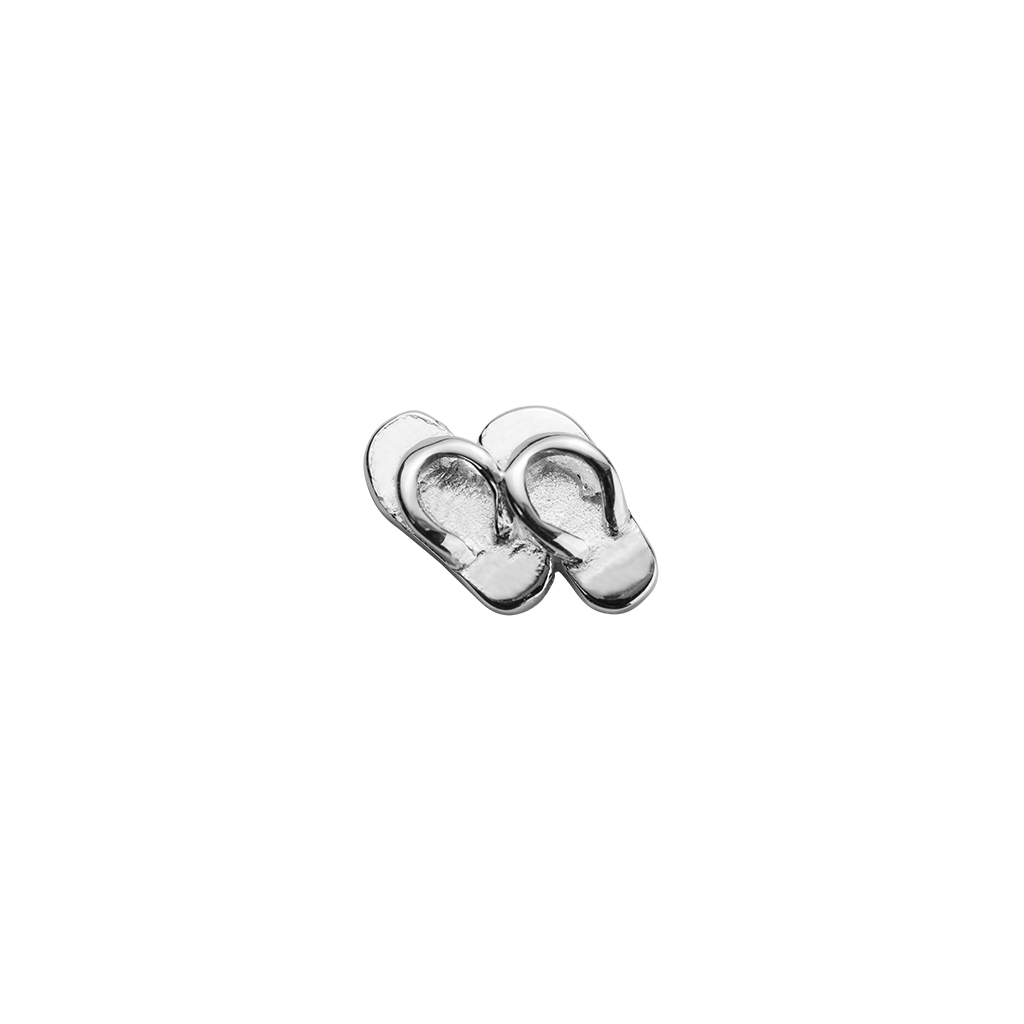 Stow Lockets sterling silver Jandals - Freedom silver charm