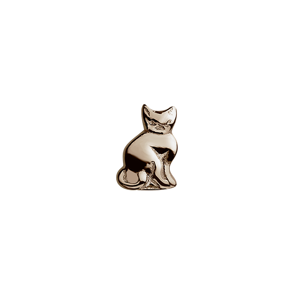 Stow Lockets solid Rose Gold Cat - 9 Lives charm