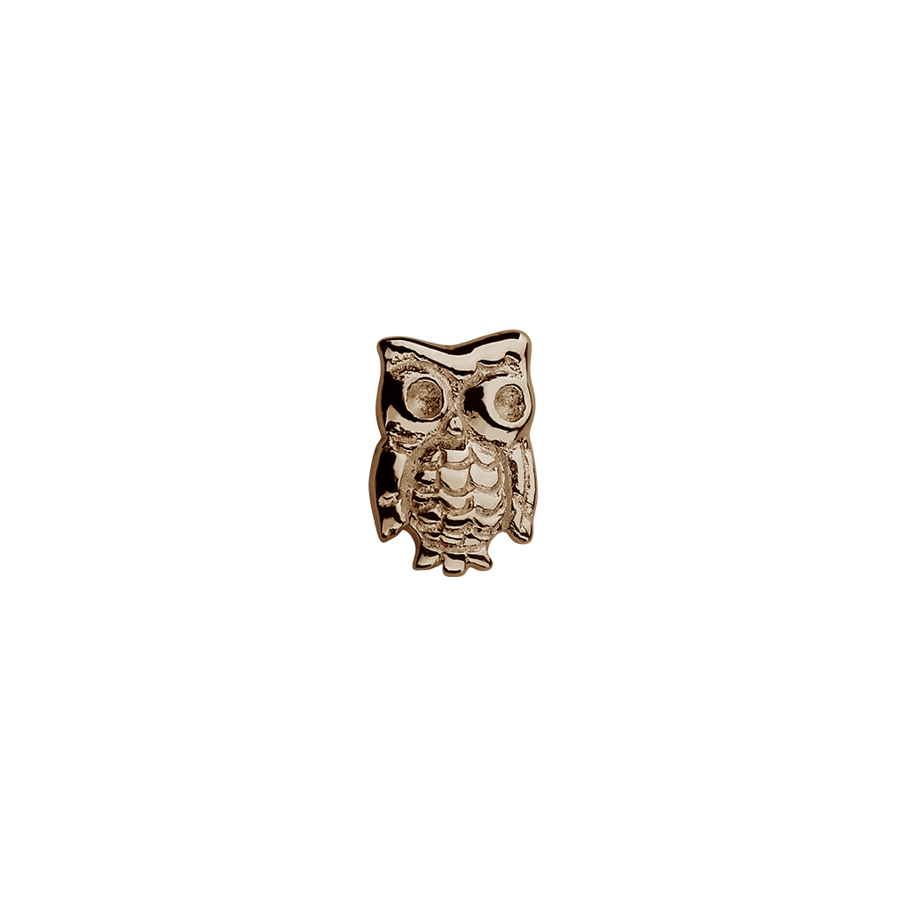 Stow Lockets solid Rose Gold Owl - Wise One charm