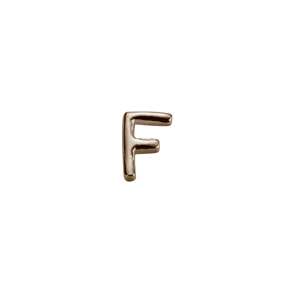Stow Lockets solid Rose Gold F letter charm