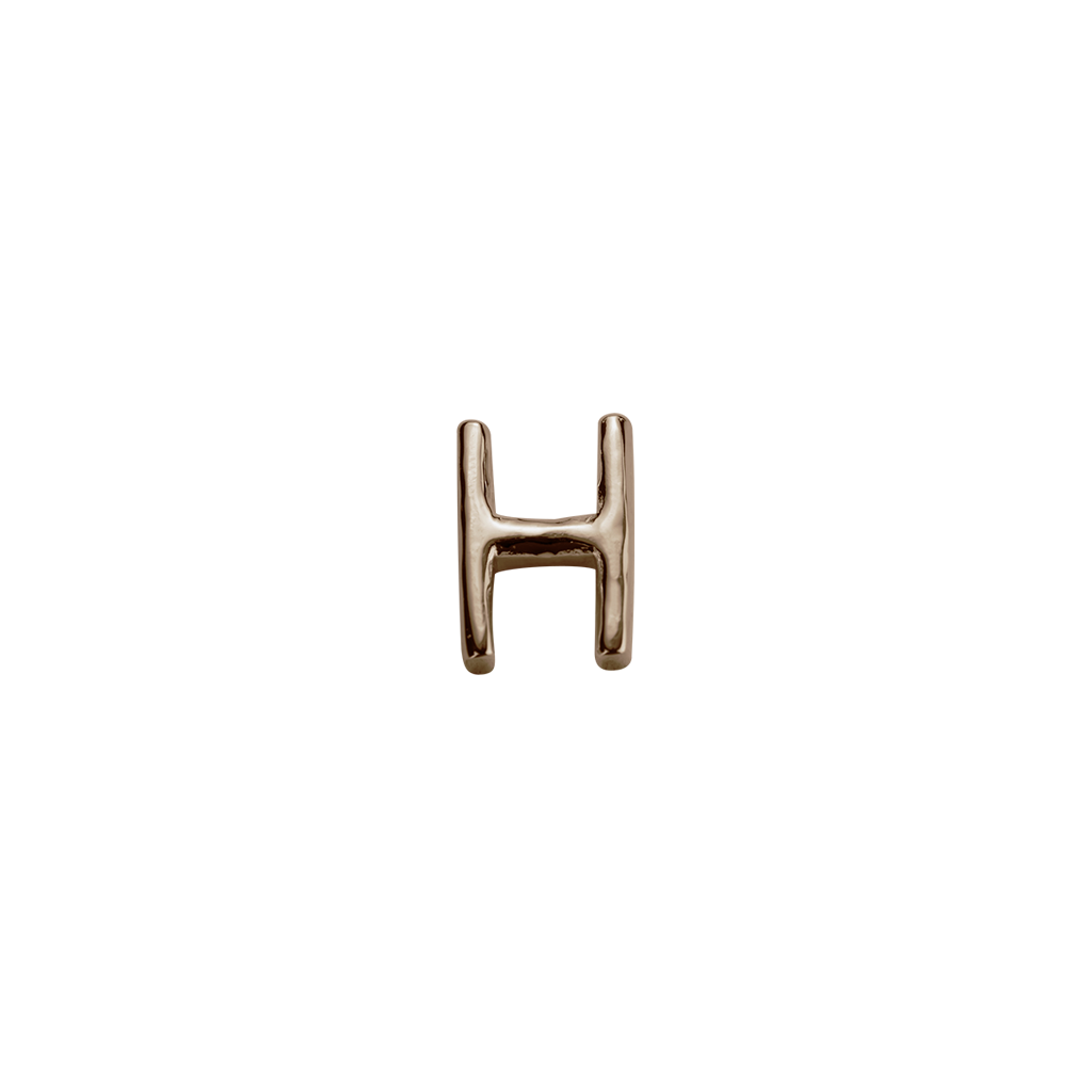 Stow Lockets solid Rose Gold H letter charm