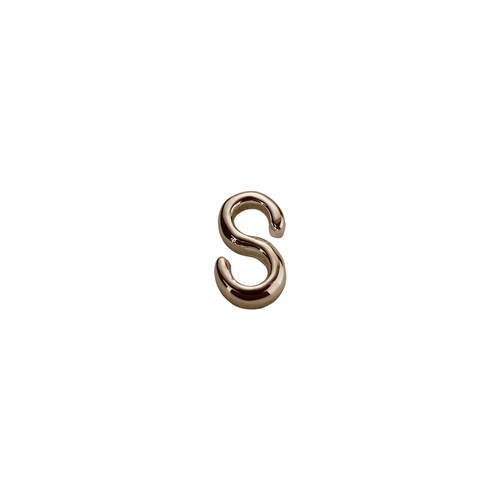 Stow Lockets solid Rose Gold S letter charm