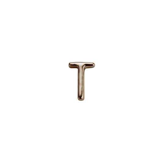 Stow Lockets solid Rose Gold T letter charm