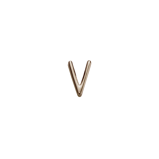 Stow Lockets solid Rose Gold V letter charm