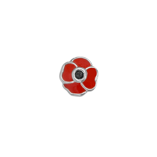 Stow Lockets  August Poppy Honour birth flower enamel charm