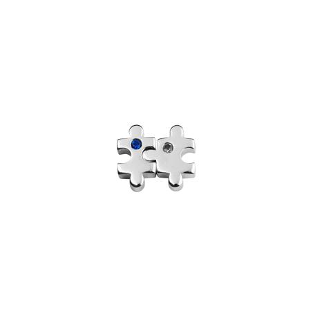 Puzzle charm from Stow Lockets featuring cubic zirconia