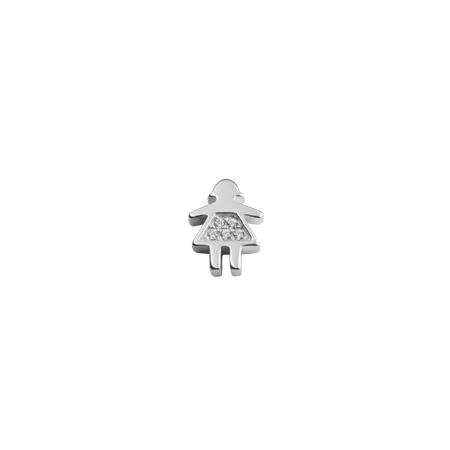 Stowaway Girl charm from Stow Lockets featuring cubic zirconia