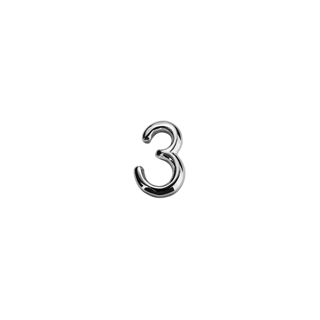 Stow Lockets sterling silver number 3 charm