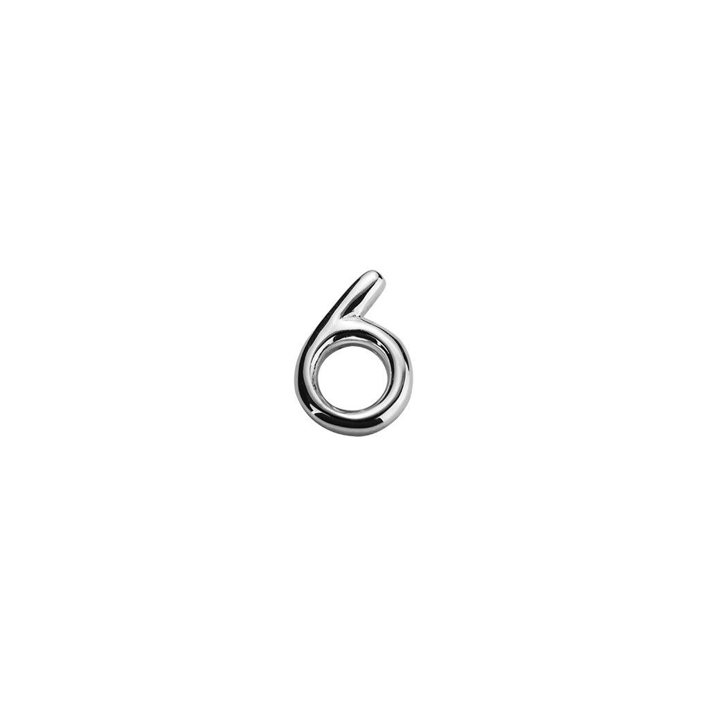 Stow Lockets sterling silver number 6 charm