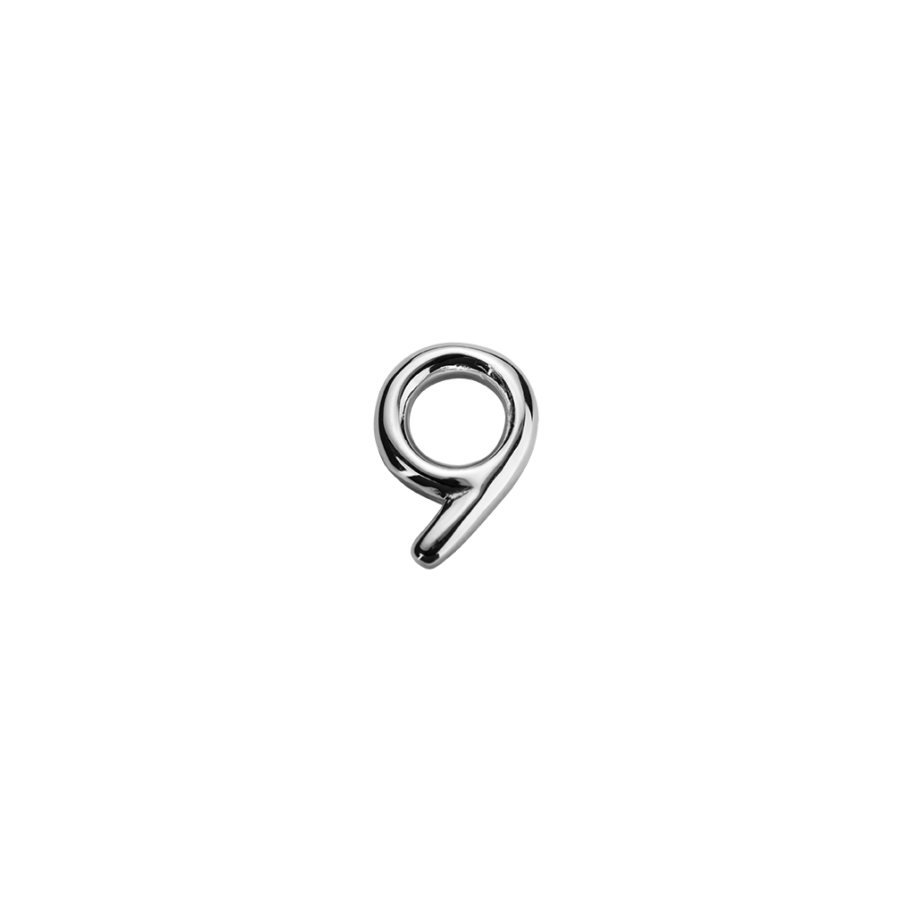 Stow Lockets sterling silver number 9 charm