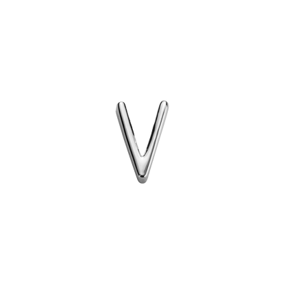 Stow Lockets sterling silver V silver letter charm