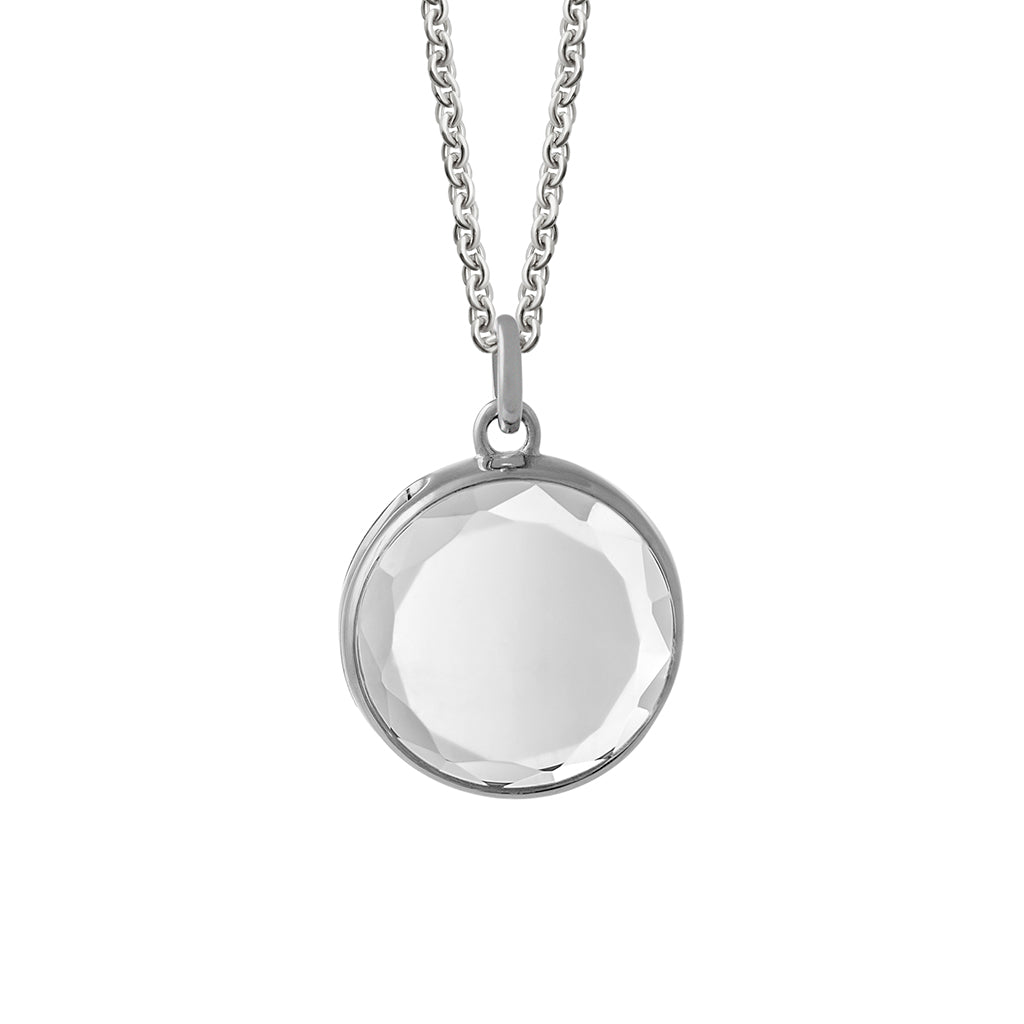 Medium Faceted Silver Locket | Lockets | Stow Lockets