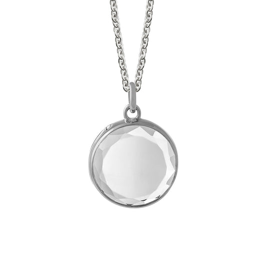 Medium Faceted Silver Locket | Lockets | Stow Lockets