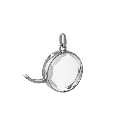 Medium Faceted Silver Locket | Lockets Floating Lockets | Stow Lockets