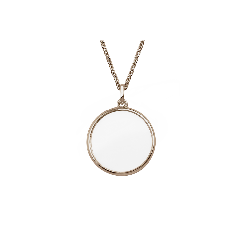Large white 2025 gold locket
