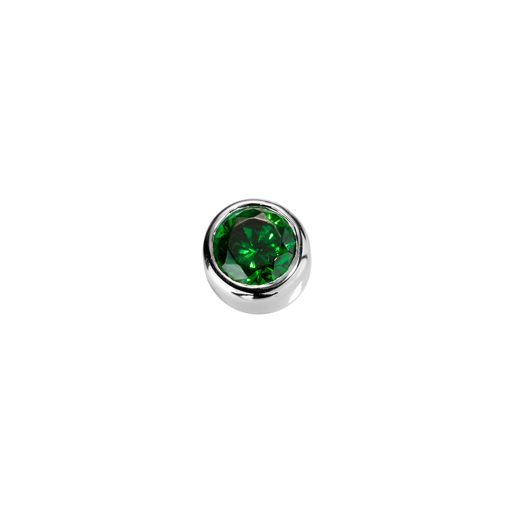 Stow Lockets sterling silver Balance - Emerald CZ charm