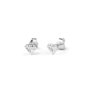 Stow Lockets sterling silver Diamond stud earrings