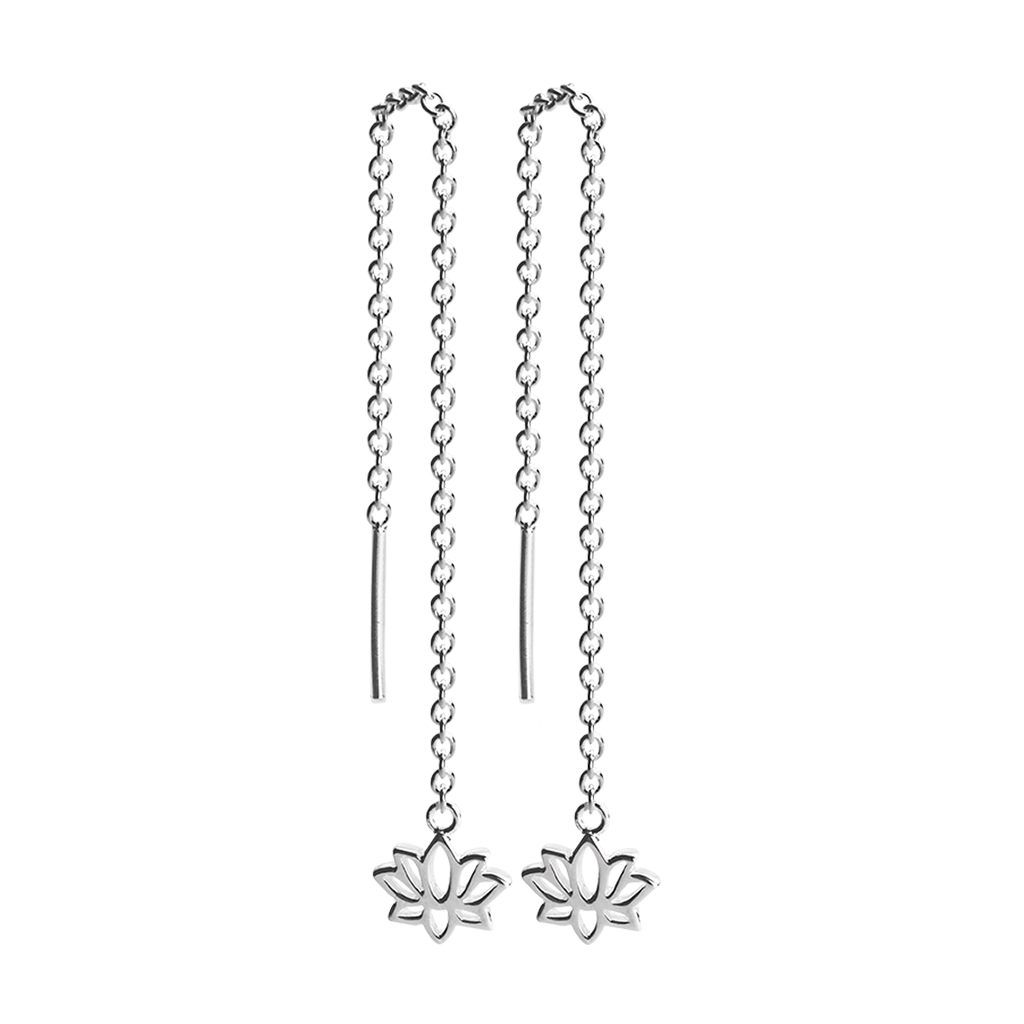 Stow Lockets Lotus Thread sterling silver earrings