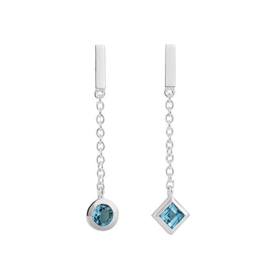 Friendship Drop earrings featuring blue topaz