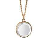 STOW Gold Charm Locket Faceted Glass with Gold Chain