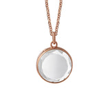 STOW Rose Gold Faceted Charm Locket with matching Rose Gold cable chain