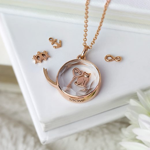 STOW rose gold faceted locket