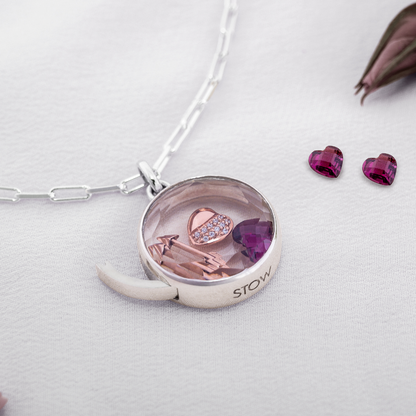 Medium Silver Faceted Locket | Lockets | Stow Lockets